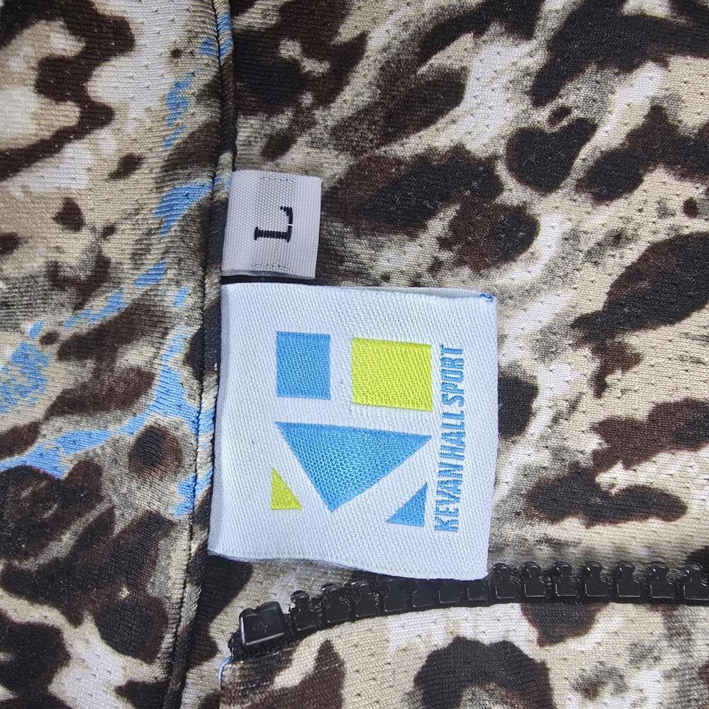 Kevan Hall Sport Leopard Print Quarter Zip Golf Top Performance Shirt size Large - Picture 3 of 7